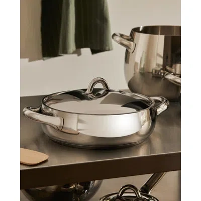 Alessi Mami Low Casserole With Two Handles In Silver
