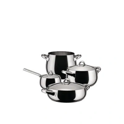 Alessi Mami Pots And Pans Set In Silver