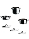 Alessi Mami Stainless Steel Pans (set Of 6) In Silver