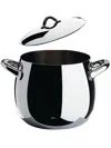Alessi Matching-lid Stainless-steel Pot In Steel