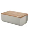 Alessi Mattina Bread Box With Cutting Board Lid In Warm Gray