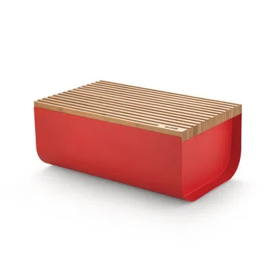 Alessi Mattina Bread Box,bread Bin R In Red
