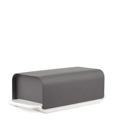 Alessi Mattina Butter Dish In Dark Gray