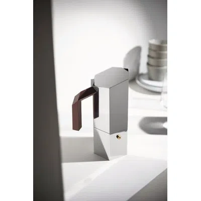 Alessi Menhir Stovetop Espresso Maker In Stainless Steel,black