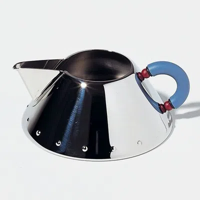 Alessi Michael Graves For  Creamer In Stainless Steel/light Blue