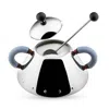 Alessi Michael Graves For  Sugar Bowl And Spoon In Stainless Steel/light Blue