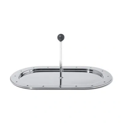 Alessi Michael Graves Small Tray Sugar And Cream Caddy In Silver