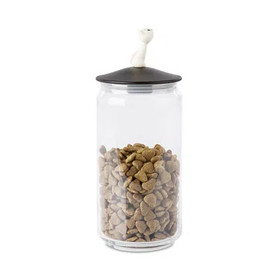 Alessi Mio Pet Jar Container With Lid In Black