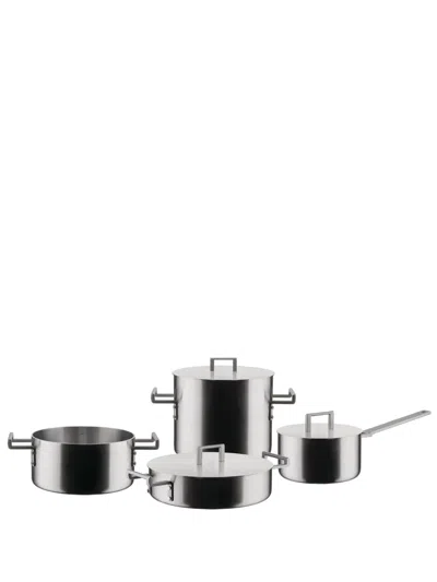 Alessi Multiply Steel Cookware Set In Silver