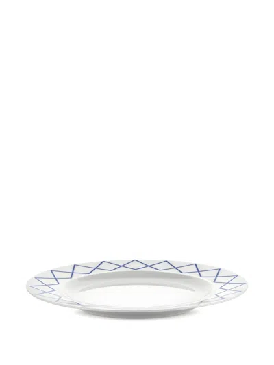 Alessi My Beaut China Geometric-pattern Plate (set Of Four) In White