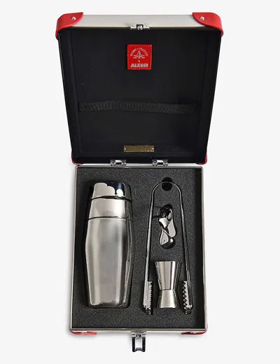 Alessi X Globe-trotter Silver-tone Stainless-steel Mixology Set In Nocolor