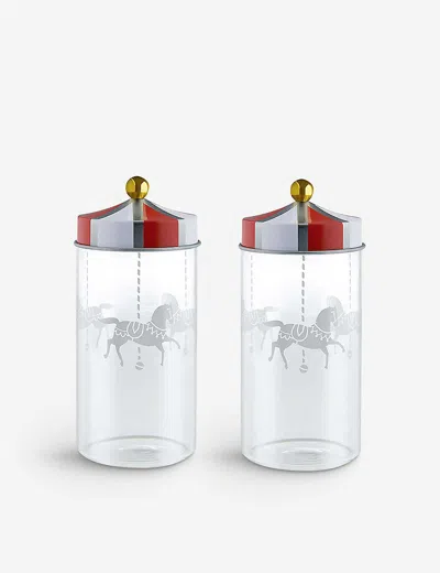 Alessi Circus Glass Spice Holder Set Of Two In Nocolor