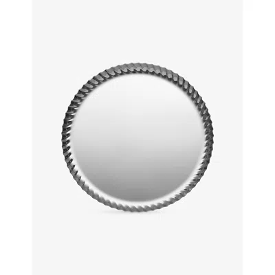 Alessi Pleats Small Round Stainless-steel Tray In Silver