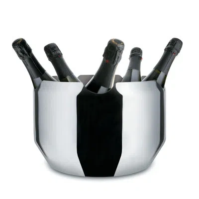 Alessi Noè Wine Cooler In Silver,black