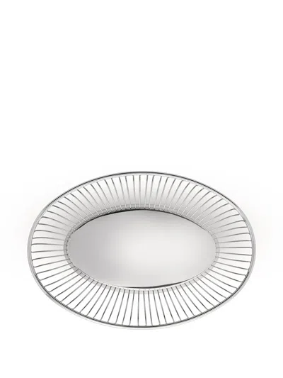 Alessi Oval Wire Basket (28cm X 20cm) In Gray