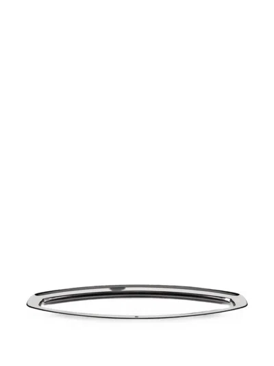 Alessi Oval-shaped Fish Plate In Silver