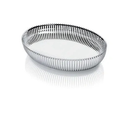 Alessi Pierre Charpin Oval Basket In Silver