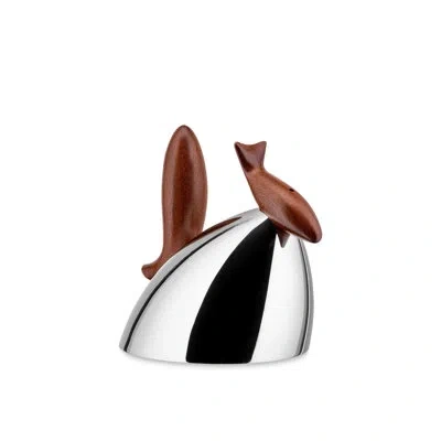 Alessi Pito Kettle In Stainless Steel;brown