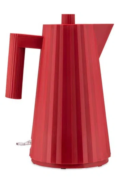Alessi Plissé Electric Kettle In Red