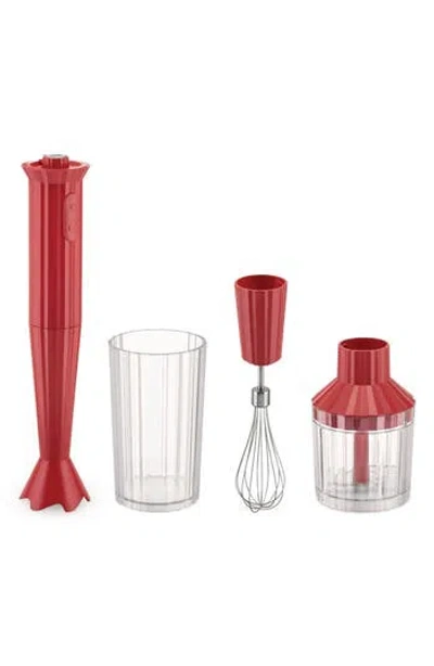 Alessi Plissé Hand Blender Set In Red