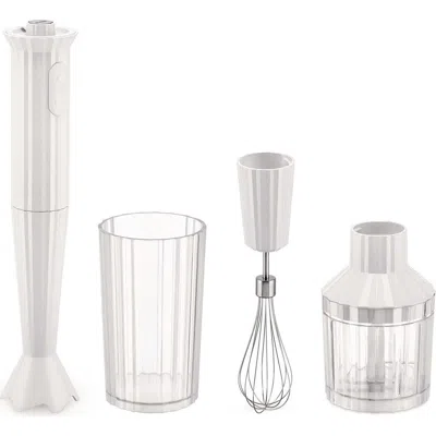 Alessi Plissé Hand Blender Set In White