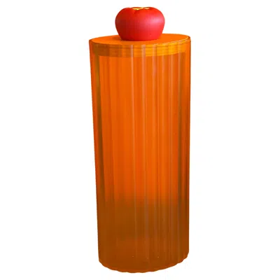 Pre-owned Alessi Postmodern "rigatone" Spaghetti Jar By Stefano Giovannoni For  In Orange