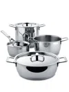 Alessi Pots & Pans Seven-piece Cookware Set In Silber