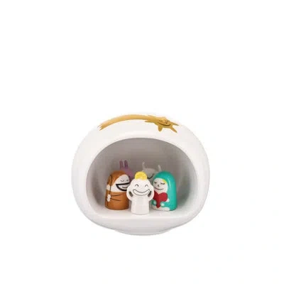 Alessi Presepe Crib In White,brown,mint,gold