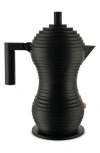Alessi Pulcina 3-cup Espresso Coffee Maker In Black Matte