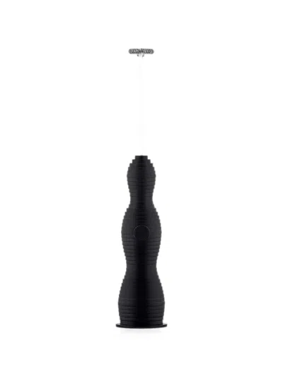 Alessi Pulcina Ribbed Milk Frother In Black