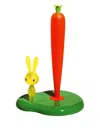 Alessi Rabbit Carrot Paper Roll Holder In Green