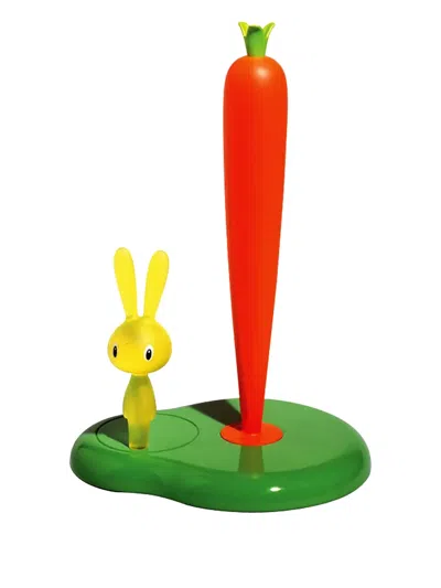 Alessi Rabbit Carrot Paper Roll Holder In Green