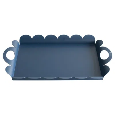 Pre-owned Alessi Recinto Tray  Alessandro Mendini Postmodern In Blue