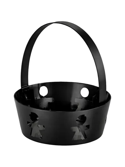 Alessi Round-handle Basket (13cm) In Black