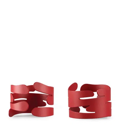 Alessi Nocolor Bark Ring Steel Napkin Holders Set Of Two