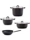 Alessi Set Of 7 Pots And Pans In Black