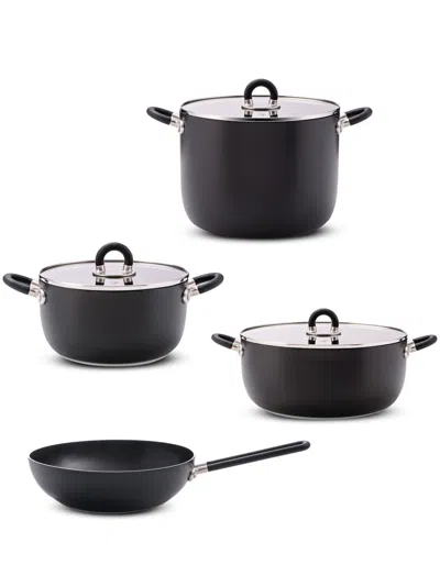 Alessi Set Of 7 Pots And Pans In Black
