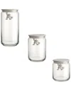 Alessi Set-of-three Glass Jars In White