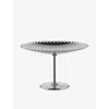 Alessi Silver Edges Perforated Stainless-steel Cake Stand 14.4cm In Silver