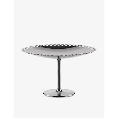 Alessi Silver Edges Perforated Stainless-steel Cake Stand 14.4cm In Metallic