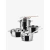 Alessi Silver Pots&pans 7-piece Stainless Steel Kitchen Set In Silver