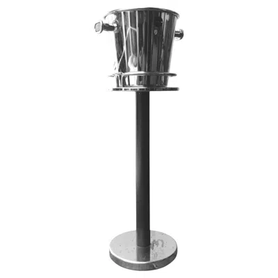 Pre-owned Alessi Sottsass Ettore Design Years '70 For  Ice Bucket For Bottles With Column In Black