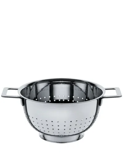 Alessi Stainless Steel Colander In Silber