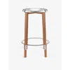 Alessi Stainless Steel Phillippe Starck High Steel And Beechwood Stool 65cm In Stainless Steel