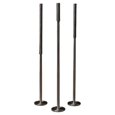 Pre-owned Alessi Stainless Steel Set (3) Of Post Modern Candelabras Large Floor Circa 1990s In Black