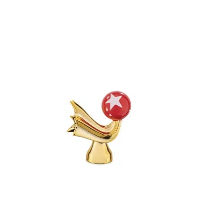 Alessi Stella Cometa Figurine In Gold,red,white