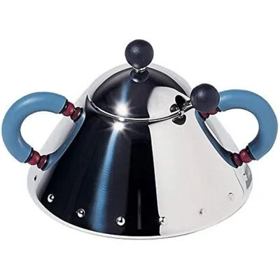 Alessi Sugar Bowl With Spoon In Light Blue
