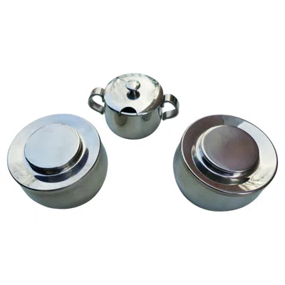 Pre-owned Alessi Three Unused Alfra/ Sugar Bowls In Gray