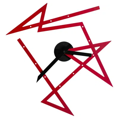Pre-owned Alessi Time Maze Wall Clock By Daniel Libeskind For  In Red