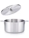 Alessi Two-handle Stainless Steel Casserole (20cm) In Silver